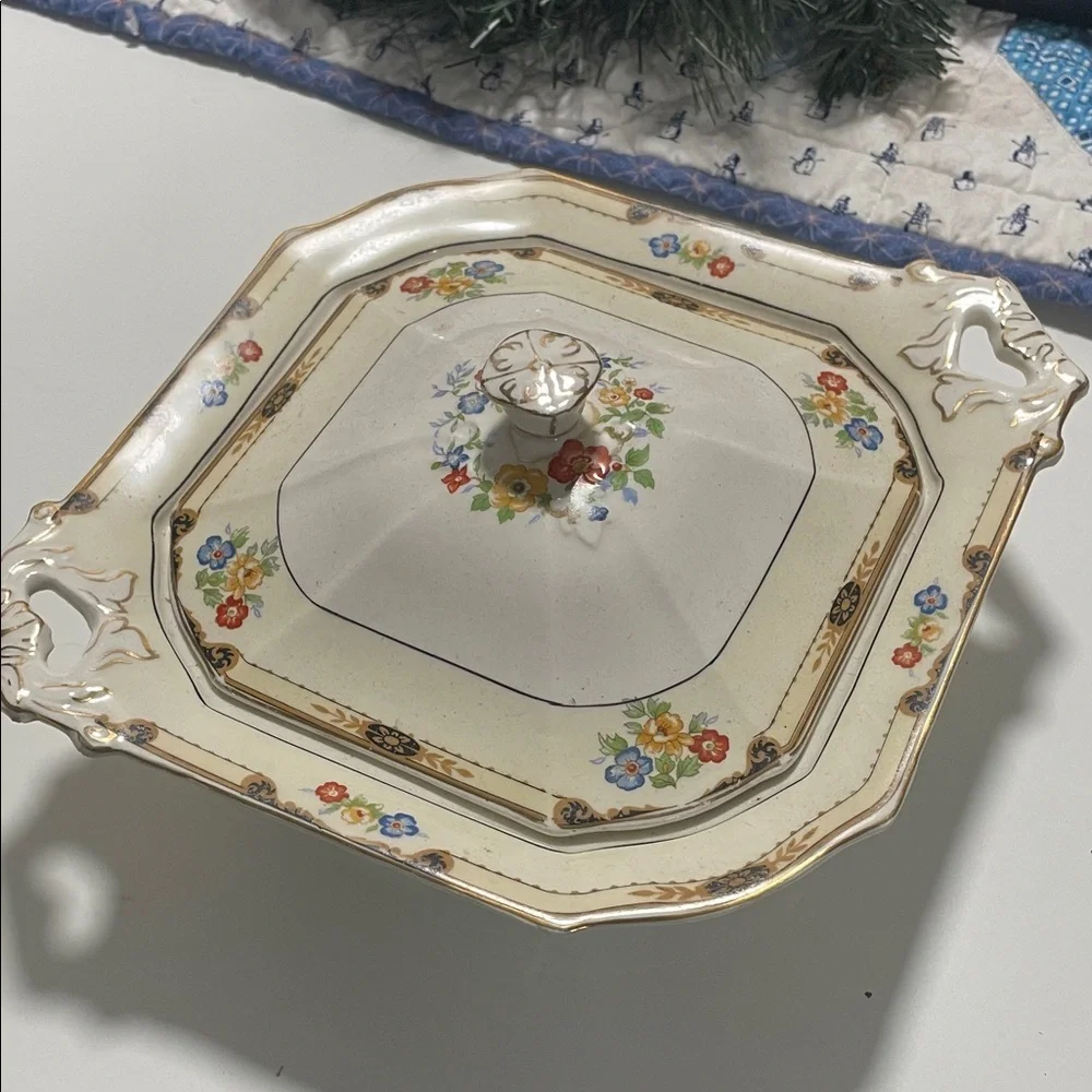 Vintage WH Gribdley Ceramic Serving Dish with Lid